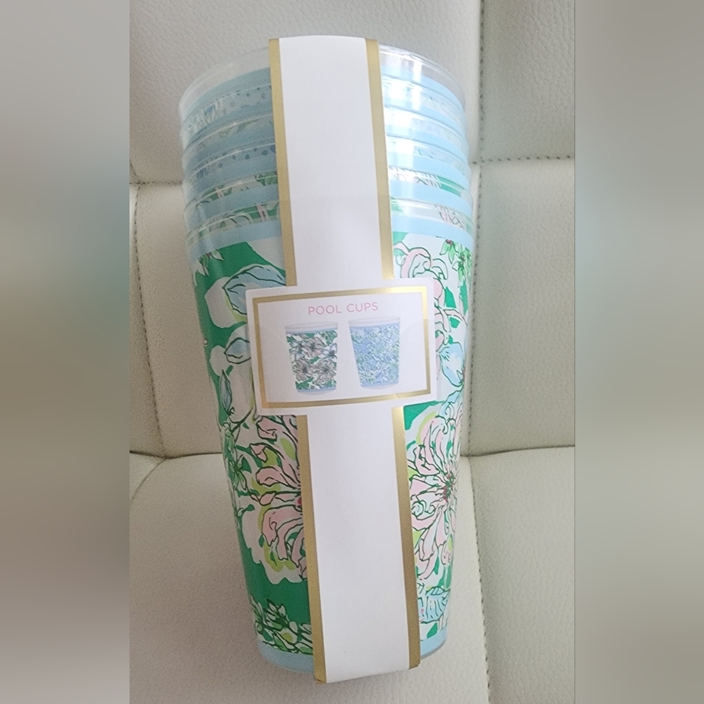 New Lilly‎ Pulitzer Floral Pool Cups Set
